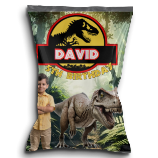 Dinosaur Chip Bag Editable Template